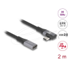 DELOCK USB 20 Gbps extension cable angled left / right USB PD 3.1 2m Black 81148