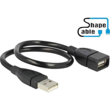 DELOCK USB 2.0 Csatlakozókábel [1x USB 2.0 dugó, A típus - 1x USB 2.0 alj, A típus] 0.35 m Fekete Hajlékony hattyúnyak kábel kábel és adapter