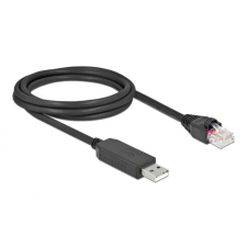 DELOCK USB 2.0 -&gt; RS-232 RJ45 apa soros kábel 2m fekete (8564161203) kábel és adapter
