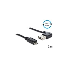 DELOCK USB 2.0 kábel A - Micro-B (Easy-USB) 90° 2 m kábel és adapter
