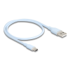 DELOCK USB 2.0 kábel USB A-típusú dugó - USB Type-C dugó 0,5 m kék Szilikon