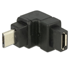 DELOCK USB 2.0 Micro-B male &gt; USB 2.0 Micro-B female angled up Adapter Black kábel és adapter