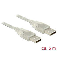 DELOCK USB 2.0-s kábel A-típusú csatlakozódugóval &gt; USB 2.0-s, A-típusú csatlakozódugóval, 5 m, átte kábel és adapter
