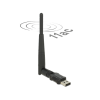 DELOCK USB 2.0-s, kétsávos WLAN ac/a/b/g/n Nano Stick, 433 Mbps, külső antennával