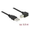 DELOCK USB 2.0 Type-A male > USB 2.0 Type-B male angled 0,5m Black Cable (84809)
