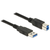 DELOCK USB 3.0-s kábel A-típusú csatlakozódugóval > USB 3.0-s, B-típusú csatlakozódugóval, 2,0 m, fe