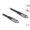DELOCK USB 40 Gbps Cable USB Type-C male to male PD 3.1 240 W E-Marker 1m Grey metal 81191
