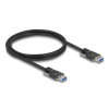DELOCK USB 5 Gbps kábel A-típusú apa - A-típusú apa 19 mm-es csavar távolsággal 1 m, fekete
