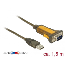 DELOCK USB-A dugó > 1 xsoros RS-232 DB9 adapter (65840) (DL65840) kábel és adapter