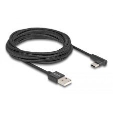 DELOCK USB-A - USB-C töltőkábel ívelt, 3 m, fekete (80033) mobiltelefon kellék