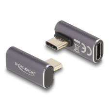 DELOCK USB Adapter 40 Gbps USB Type-C  PD 3.0 100 W csatlakozódugóval - csatlakozóhüvellyel, elforgatott ívelt bal / jobb 8K 60 Hz fém (60048) (60048) mobiltelefon kellék
