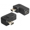 DELOCK - USB-B mini 5 pin M/F adapter 90° forgatható - 65448
