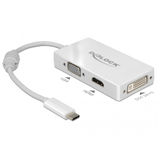 DELOCK USB-C apa > (VGA / HDMI / DVI) anya Adapter - Fehér kábel és adapter