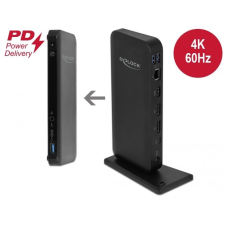 DELOCK USB-C DP 1.4 dokkoló állomás fekete (87746) (D87746) laptop kellék