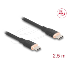 DELOCK USB cable USB-C to USB-C 2,5m Black kábel és adapter