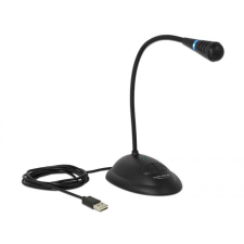DELOCK USB Gooseneck Microphone with base and mute + on / off button Black mikrofon