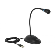 DELOCK USB Gooseneck Microphone with base and mute + on / off button Black 65871 mikrofon