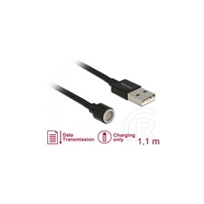 DELOCK USB mágneses adat-és töltőkábel 1,1m (fekete) kábel és adapter