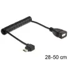DELOCK USB micro-B male angled > USB 2.0-A female OTG coiled Cable Black