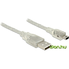 DELOCK USB Mini USB Átalakító Átlátszó 5m 83909 kábel és adapter