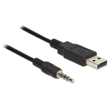 DELOCK USB TTL apa -&gt; 3,5mm 4tűs sztereó jack apa kábel 1,8m (83779) kábel és adapter