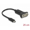 DELOCK USB Type-C adapter 1 x soros RS-232 D-Sub 9 tűs dugóhoz 25 cm-es anyákkal