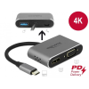 DELOCK USB Type-C adapter HDMI-hez és VGA-hoz 3.0 USB portal és PD-val