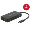 DELOCK USB Type-C átalakító egy VGA, HDMI, DVI vagy DisplayPort kijelzohöz