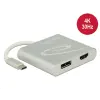 DELOCK USB Type-C (DP alternatív mód támogatás) > 1 db HDMI + 1 db Displayport elosztó (87716) (87716)