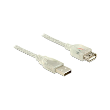 DELOCK USB Verl. A -> A St/Bu 5.00m transparent (83885) kábel és adapter