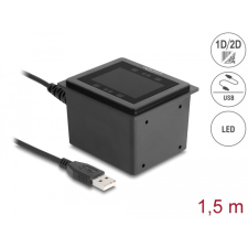  Delock USB vonalkódolvasó 1D és 2D vezetékes helyhez kötött telepítéshez német verzió vonalkódolvasó
