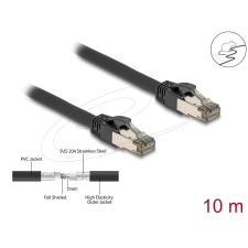 DELOCK UTP CAT6A Összekötő Fekete 10m 80244 kábel és adapter