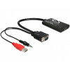 DELOCK VGA - HDMI adapter audióval