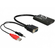 DELOCK VGA - HDMI adapter audióval kábel és adapter