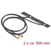 DELOCK WLAN 802.11 ac/a/h/b/g/n ikerantenna, 2 x MHF csatlakozódugó, 5 dBi, 500 mm-es NYÁK-lap, bels