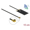 DELOCK WLAN 802.11 ac/ax/a/h/b/g/n Antenna, MHF I csatlakozódugó, 2,7 - 3,0 dBi, 1.13 15 cm-es NYÁK