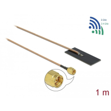 DELOCK WLAN 802.11 ac/ax/a/h/b/g/n Antenna, SMA csatlakozódugó, 0,5 - 1,2 dBi, RG-178 1 m-es NYÁK-la egyéb hálózati eszköz