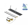 DELOCK WLAN 802.11 ac/ax/a/h/b/g/n ikerantenna, 2 x MHF I csatlakozódugó, 2,2 4,0 dBi, 2 x 15 cm-