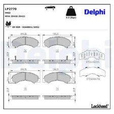 DELPHI fékbetétkészlet, rögzítőfék LP2770 autóalkatrész