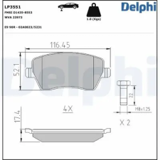 DELPHI fékbetétkészlet, rögzítőfék LP3551 autóalkatrész