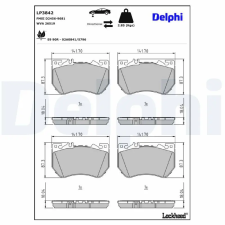 DELPHI fékbetétkészlet, tárcsafék DELPHI LP3842 autóalkatrész