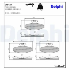 DELPHI fékbetétkészlet, tárcsafék LP1420 autóalkatrész