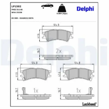 DELPHI fékbetétkészlet, tárcsafék LP1502 fékbetét