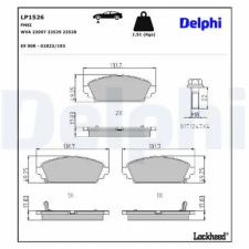 DELPHI fékbetétkészlet, tárcsafék LP1526 autóalkatrész