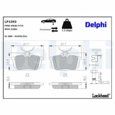 DELPHI fékbetétkészlet, tárcsafék LP1593 autóalkatrész