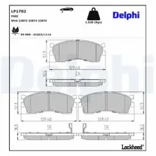 DELPHI fékbetétkészlet, tárcsafék LP1702 fékbetét