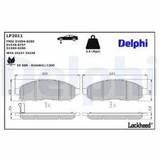 DELPHI fékbetétkészlet, tárcsafék LP2011 autóalkatrész