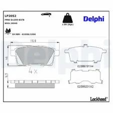 DELPHI fékbetétkészlet, tárcsafék LP2052 fékbetét