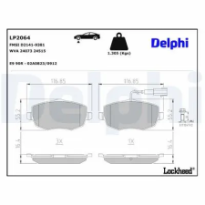 DELPHI fékbetétkészlet, tárcsafék LP2064 fékbetét