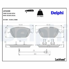 DELPHI fékbetétkészlet, tárcsafék LP2239 autóalkatrész